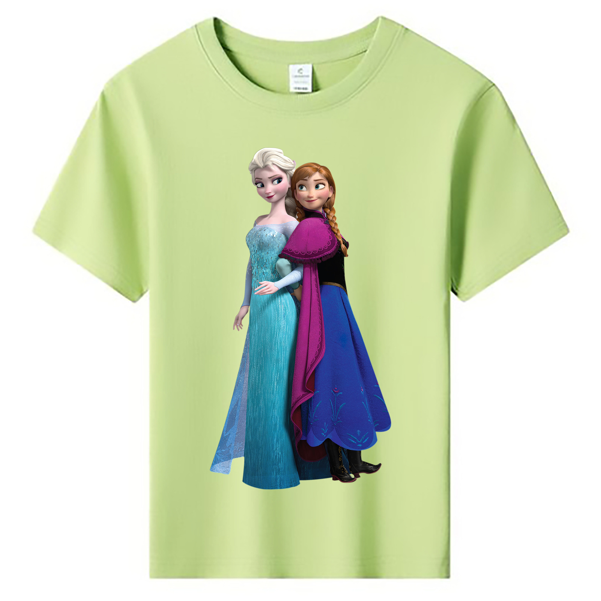 （画像用） アナと雪の女王 アンナ エルサ Frozen Anna Elsa 綿100％キッズTシャツ（フロントプリント）